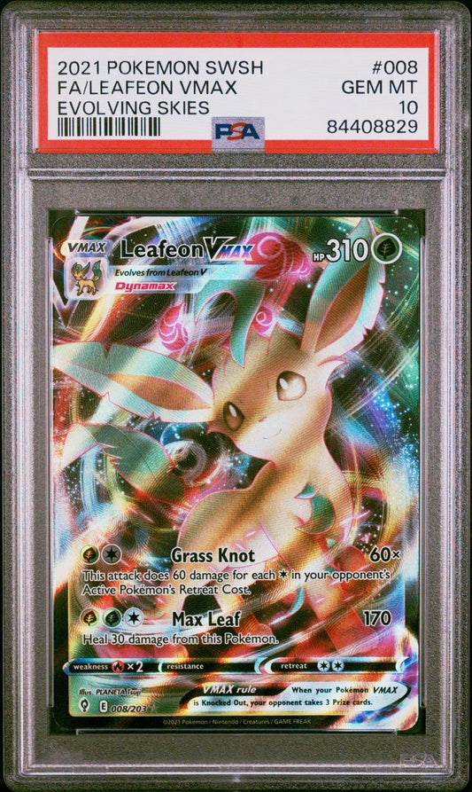 [ENG] 2021 LEAFEON #008 / EVOLVING SKIES / PSA 10 GEM MINT